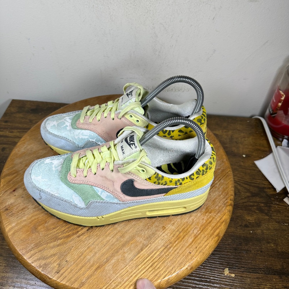 Nike Air Max 1 87 Safari Great Indoors Blue Pink Leopard FJ4605-441 Womens 7.5 - Picture 4 of 8